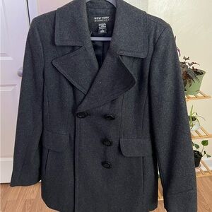New York & Company Charcoal Pea Coat for Women